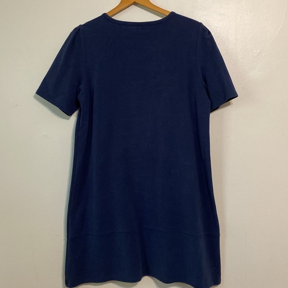 Lilla P Navy Blue Jersey Short Sleeved Midi T-shirt Style Dress size Large - Picture 7 of 11